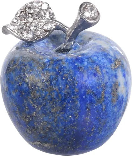 Vista 13 de Estatua de manzana de piedra de sangre natural de África, escultura de cristal curativo, adorno para el hogar, decoración de boda, 1 pulgada