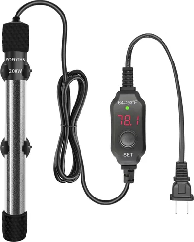 Vista 8 de YOFOTHS Mini calentador ajustable para acuario de 0.5/1/2/3 galones, sumergible, calentador de pecera pequeño, 10 W/20 W/30 W, termostato