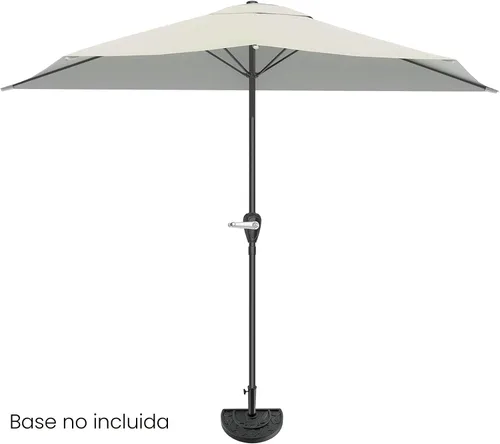 Vista 5 de Pure Garden - Parasol para patio de media caña 50-145-B 9', color azul., Bronceado Canela