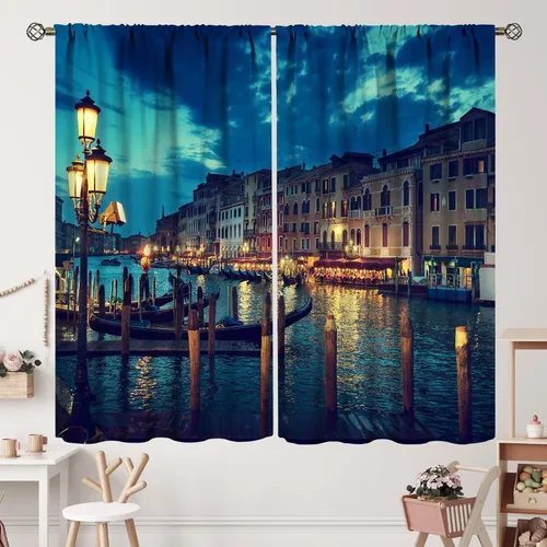 Vista 9 de Cortinas italianas, patio antiguo, sillas de café de Italia, casas históricas en la calle, sala de estar, dormitorio, cortinas opacas con bolsillo