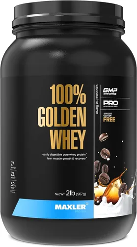 Vista 26 de Maxler Proteína de suero de leche 100% dorada, 0.94 onzas de proteína por porción, proteína de suero en polvo para antes del entrenamiento