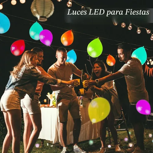 Vista 6 de 50 luces de globo, mini luces LED, redondas, largas esperas, lámpara de bola para linterna de papel, fiesta de cumpleaños, Navidad, Halloween Azul