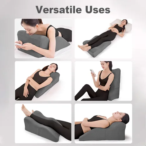 Vista 8 de itcozy - Almohada de elevación de piernas con espuma viscoelástica suave, almohada en forma de cuña para leer, descansar, cirugía, alivia el dolor