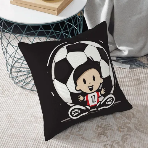 Vista 8 de Fundas de cojín decorativas con estampado de fútbol I Love Soccer de pana suave, funda de almohada cuadrada para sofá, sala de estar, cama, sofá