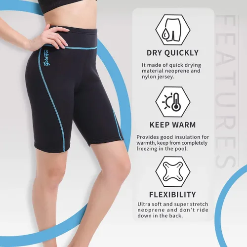 Vista 2 de GoldFin - Traje de neopreno corto para mujer de 2 mm, traje corto de neopreno para deportes acuáticos, surf, buceo, natación, kayak