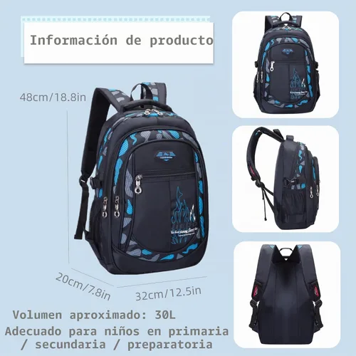 Vista 4 de Bansusu Mochila escolar para niños, de camuflaje, mochila escolar para niños, Estilo B - Azul, Mochilas Daypack