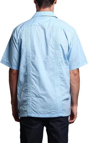 Vista 3 de G-style EE. UU. Remera playera mangas cortas de guayabera cubana para hombres