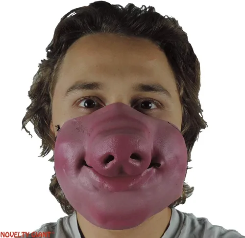 Vista 5 de Máscara de látex de medio cerdo accesorio para disfraz de cosplay
