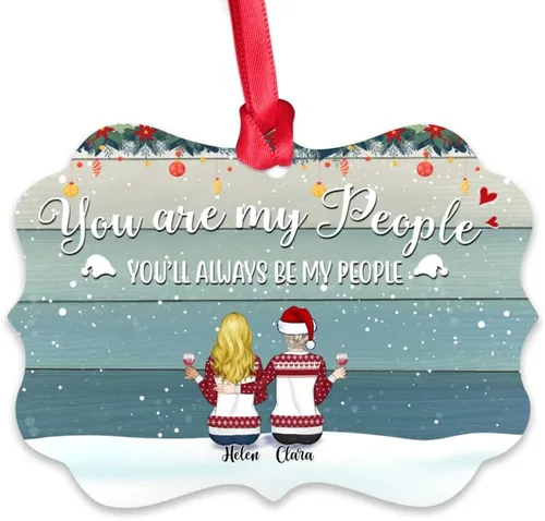 Vista 24 de Gossby Adorno personalizado para mejor amiga, regalo de Navidad personalizado con diseño, nombre, regalo de Navidad para mujeres, hermana del alma