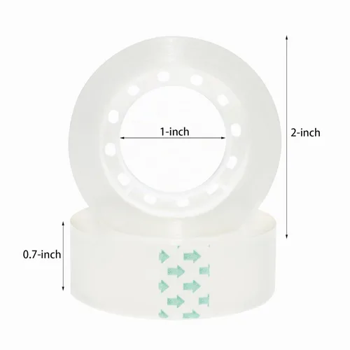 Vista 2 de Ykimok 8 rollos de recambios de cinta transparente para dispensador, cinta resistente (no se desgarra fácilmente), 0.7 pulgadas, 27.3 yardas