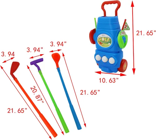 Vista 5 de FixtureDisplays - Juego de golf para niños (plástico, para niños de 2 a 6 años)
