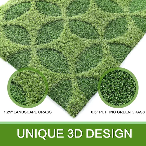 Vista 2 de Césped artificial para suelos y paredes, decoración de pared de plantas artificiales resistente a los rayos UV, diseño 3D para interiores