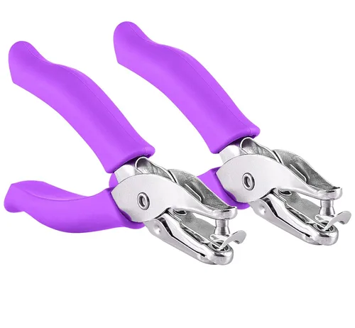 Vista 17 de Enday - Perforadora perforadora de agujeros de 1/4 pulgadas con asas de agarre suave para papel y manualidades, forma de círculo redondo, para niños