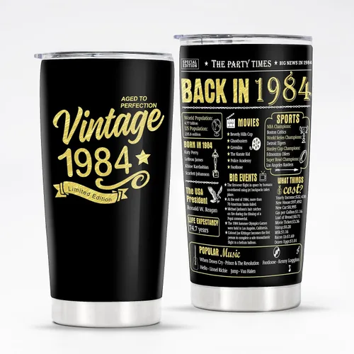 Vista 14 de Vasos de feliz cumpleaños 95 para hombres y mujeres, regalos de acero inoxidable en el año 1931, regalo de cumpleaños de 95 años para esposa