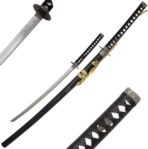 Vista 23 de Snake Eye Tactical Espada samurái katana de dos tonos con soporte de espada gratis