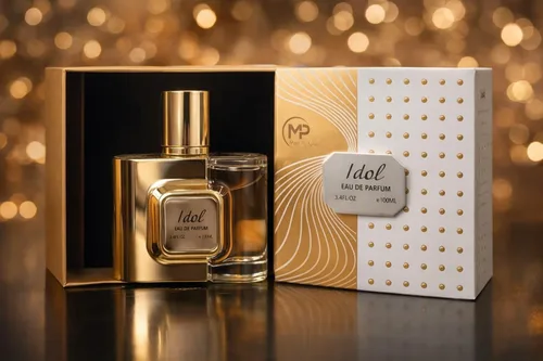 Vista 2 de Idol Eau De Parfum, botella dorada, 3.4 onzas líquidas (3.4 fl oz), fragancia árabe de larga duración, perfume Oud de lujo para mujer
