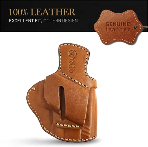 Vista 7 de OWB - Funda de piel con cinturón ambidiestro, funda universal OWB. Se adapta a pistolas subcompactas de 0.354 in, funda de cuero Taurus G2C/G3C.
