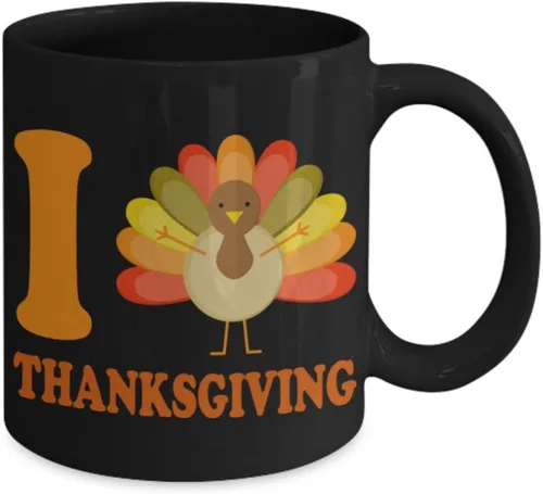 Vista 2 de Divertidas tazas de café de Acción de Gracias – bonito pavo de Acción de Gracias – Los mejores regalos para amigos, mujeres, hombres – Taza de café