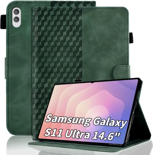 Vista 14 de Funda para Samsung Galaxy Tab S6 Lite 2024/2022/2020 de 10.4 pulgadas SM-P620/P625/P610/P613/P615/P619 de piel sintética, funda magnética con Negro