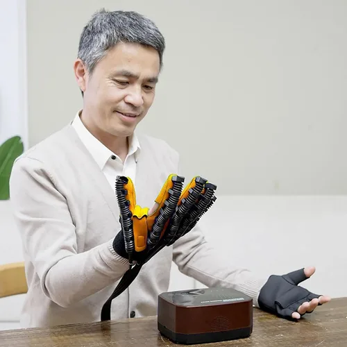 Vista 7 de Guantes de robot de rehabilitación de manos, Equipo de terapia de mano, Recargable, Ajuste de fuerza, Equipo de recuperación de hemiplejia cerebral