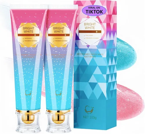 Vista 10 de Pasta de dientes blanqueadora con Niacinamida, Kimralur Pastas de dientes blanqueadoras intensivas con triple Niacinamida, Fórmula sin flúor