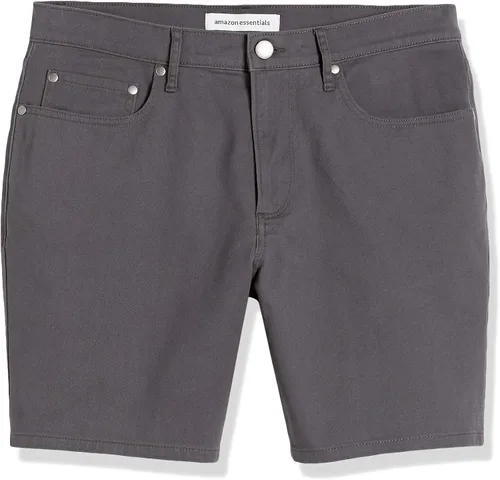Vista 6 de Tienda Essentials Pantalones cortos de ajuste recto con entrepierna elástica de 7 pulgadas para hombre