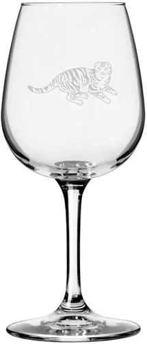 Vista 133 de Copa de vino de 12.75 onzas con temática de gato abisinio grabada para todo uso