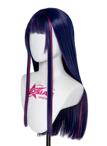 Vista 3 de OSIAS Peluca de cosplay Ai Hoshino para mujeres y niñas, cabello sintético resistente al calor