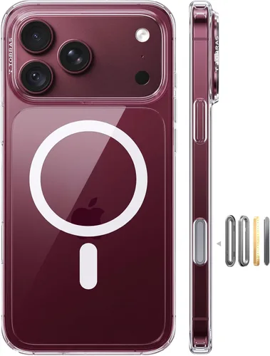 Vista 20 de TORRAS Funda magnética más fuerte y a prueba de golpes para iPhone 18 Pro Morado borgoña.