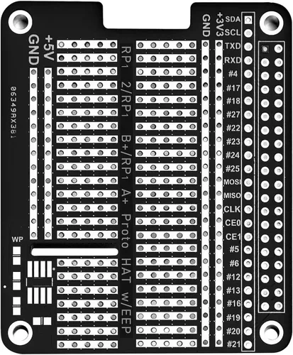 Vista 2 de GeeekPi 4X Prototipo Breakout DIY Breadboard PCB Shield Board Kit para Raspberry Pi 4 3 2 B+ A+ (negro)