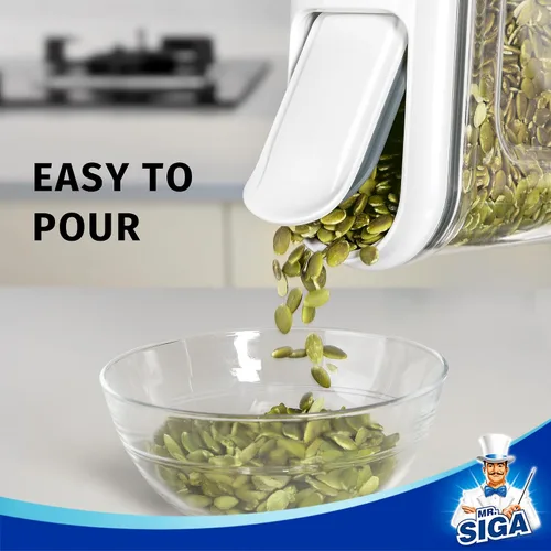 Vista 3 de MR.SIGA - Juego de dispensadores herméticos para cereales, contenedores de almacenamiento para productos secos, nueces, frijoles, aperitivos, sin