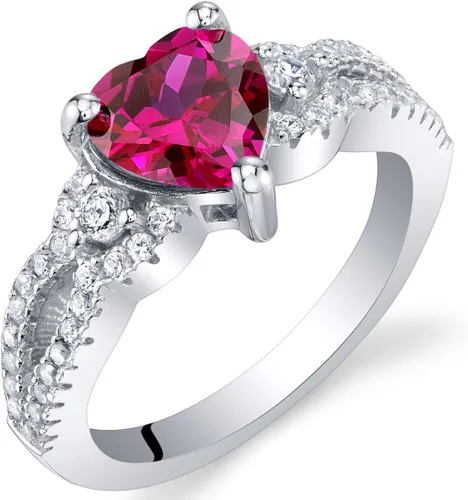 Vista 6 de PEORA Anillo de plata de ley 925 con forma de corazón y alma gemela para mujer, varias piedras preciosas, tamaños 5 a 9 Amatista