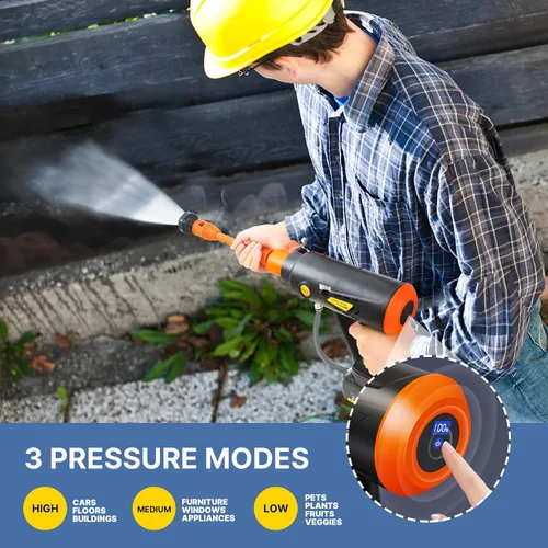 Vista 3 de T TOVIA Kit de lavadora eléctrica de 870 PSI, pistola de lavado a presión inalámbrica con batería impermeable de 4.0 Ah, boquilla 6 en 1, boquilla