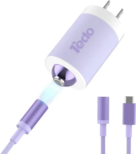 Vista 15 de Juego de cargador magnético, bloque de carga rápida de 20 W con cable de 6 pies, innovador cable de nailon magnético compatible con iPhone