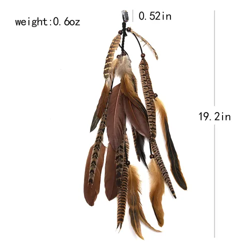 Vista 6 de lureme Diadema de plumas indias accesorios-hecho a mano plumas lazos para el pelo vestido de cabeza vestido tribal pluma tocado (hb000012-5)