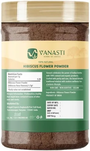 Vista 2 de Gudhal Phool Powder Jaswand Hibiscus Rosa Sinensis Hibicus Flower Powder 3.53 oz