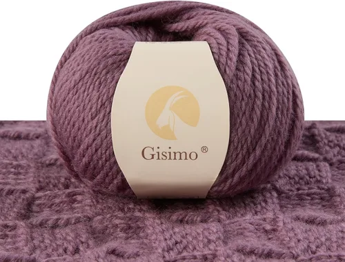 Vista 19 de 100% lana de merino para tejer, 3 capas de lana lujosa y suave para tejer a mano y ganchillo (ámbar, 1 bola)