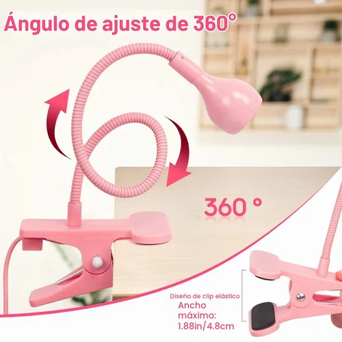 Vista 3 de AORAEM Lámparas LED de uñas de 3 W, lámpara flexible de cuello de cisne de secado rápido + lámpara de uñas recargable de cuello de cisne luz UV