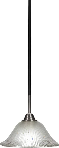 Vista 4 de Toltec Lighting Paramount - Mini colgante de 1 luz en acabado negro mate con cristal de arte perla de 7 pulgadas y estilo negro