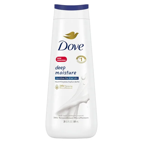 Vista 7 de Dove Gel de baño Humedad profunda para 24 horas Loción Suave Piel Hidratante Limpiador de la Piel Sin Sulfatos Sin Parabenos 3 oz