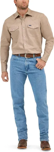 Vista 12 de Wrangler Men's Cowboy Cut Firm Finish Western Long Sleeve Snap Work Shirt Negro