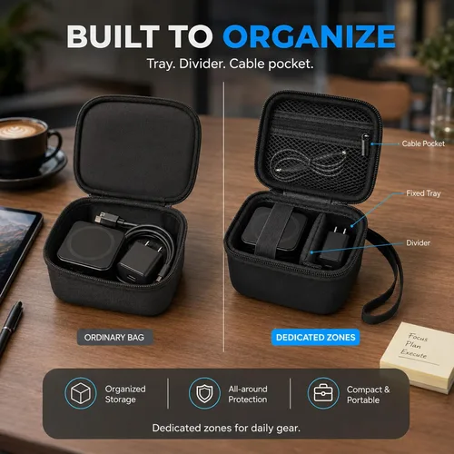 Vista 5 de PAIYULE EVA Hard Case for Anker 3-in-1 Cube Charging Station Negro