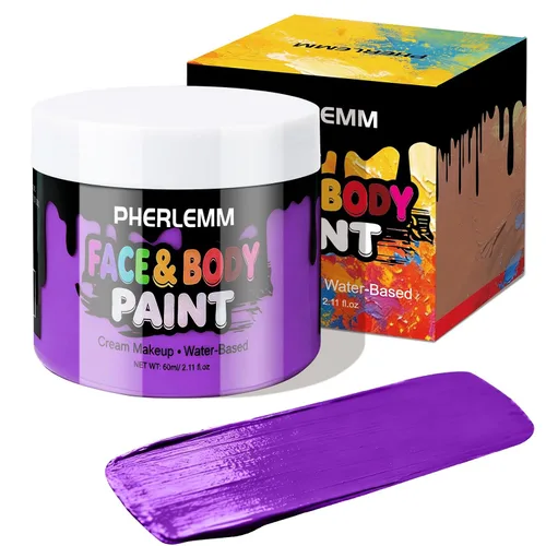 Vista 11 de Pintura blanca del cuerpo de la cara 2 fl oz, pintura a base de Blanco