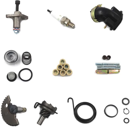 Vista 4 de Kits de reconstrucción de cilindro GY6 Trkimal 47mm 80cc de gran diámetro para motores 49cc 50cc 139QMB, piezas de válvula de 64mm para Longitud