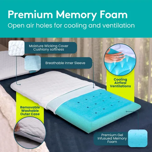 Vista 7 de BLISSBURY Almohada súper fina de 2.2 pulgadas para dormir, almohada plana de espuma viscoelástica premium fría al tacto para dormir boca abajo