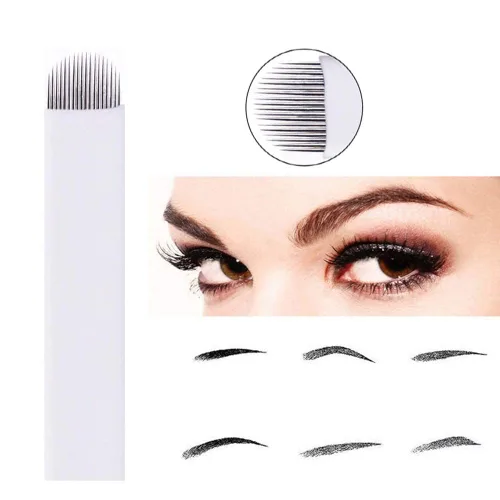 Vista 6 de Microblading Needles 60pcs S7, S12, U18 Surtido Maquillaje Permanente Manual Ceja Tatuaje Aguja Microblading Cuchillas Microblading Kits