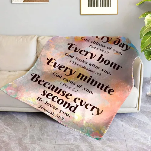 Vista 4 de Regalos cristianos para mujeres, regalos religiosos de 50 x 60 pulgadas, manta con pensamientos inspiradores y oraciones, manta religiosa, regalos