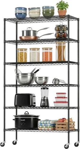 Vista 20 de BestOffice Estante de alambre de 4 niveles 12" x 18" x 44" Negro