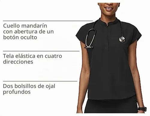 Vista 4 de FIGS Rafaela Oversized Scrub Top for Women Negro