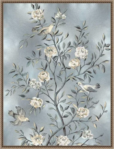 Vista 14 de Amanti Art Lienzo enmarcado para pared, 24 x 18 pulgadas, chinoiserie en plata III por Renee Campbell, lienzo enmarcado para pared, obras de arte